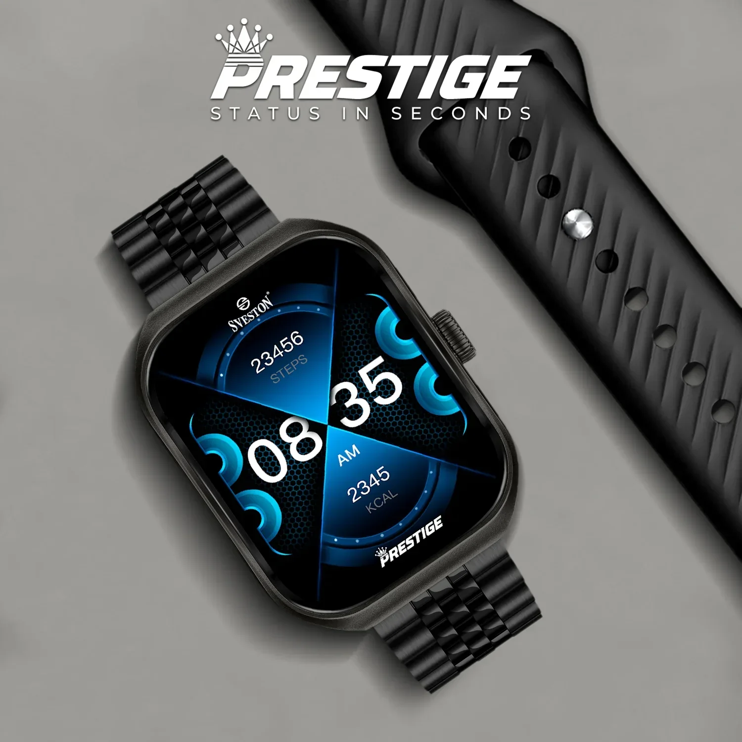 Prestige Chain Smartwatch With Free Silicon Strap - Image 13