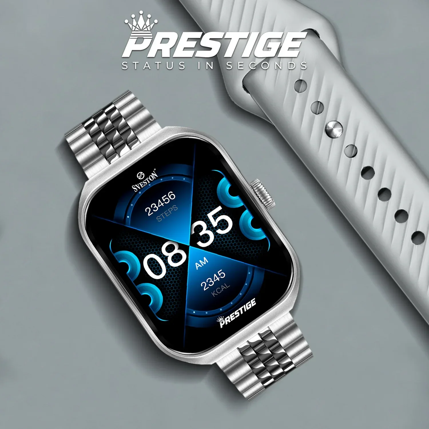 Prestige Chain Smartwatch With Free Silicon Strap - Image 3